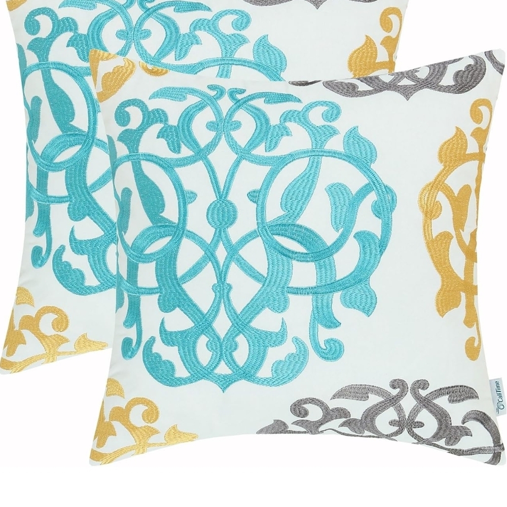 Elegant Embroidered Accent Pillow